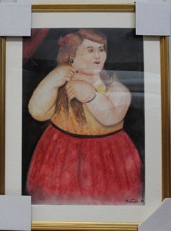 Senora Fernanda - Pastel on Paper - Fernando Botero: Pastel Drawing on Paper, Hand Signed, Size Approx. 24' x 18" in.