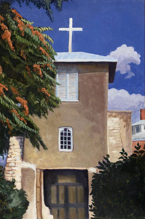 Shuster, Will, 1893-1969: Shuster, Will, 1893-1969, San Miquel Church, oil on masonite panel, 24 x 16 inches, titled verso: San Miguel Church