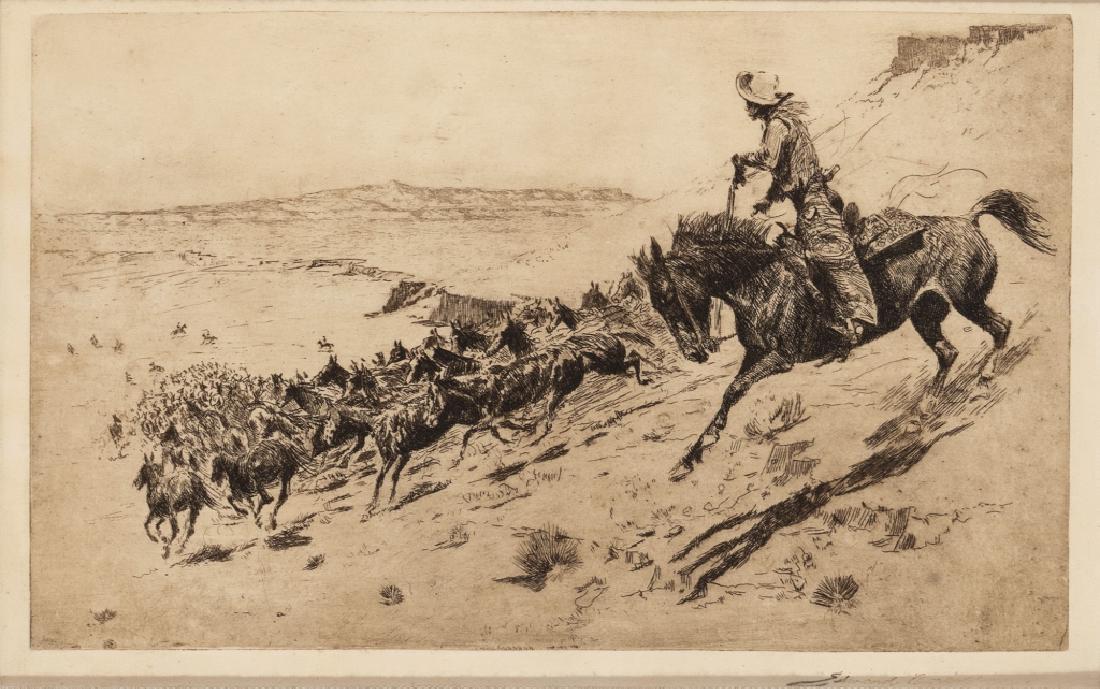 Edward Borein, Running Wild Horses (1 of 2)