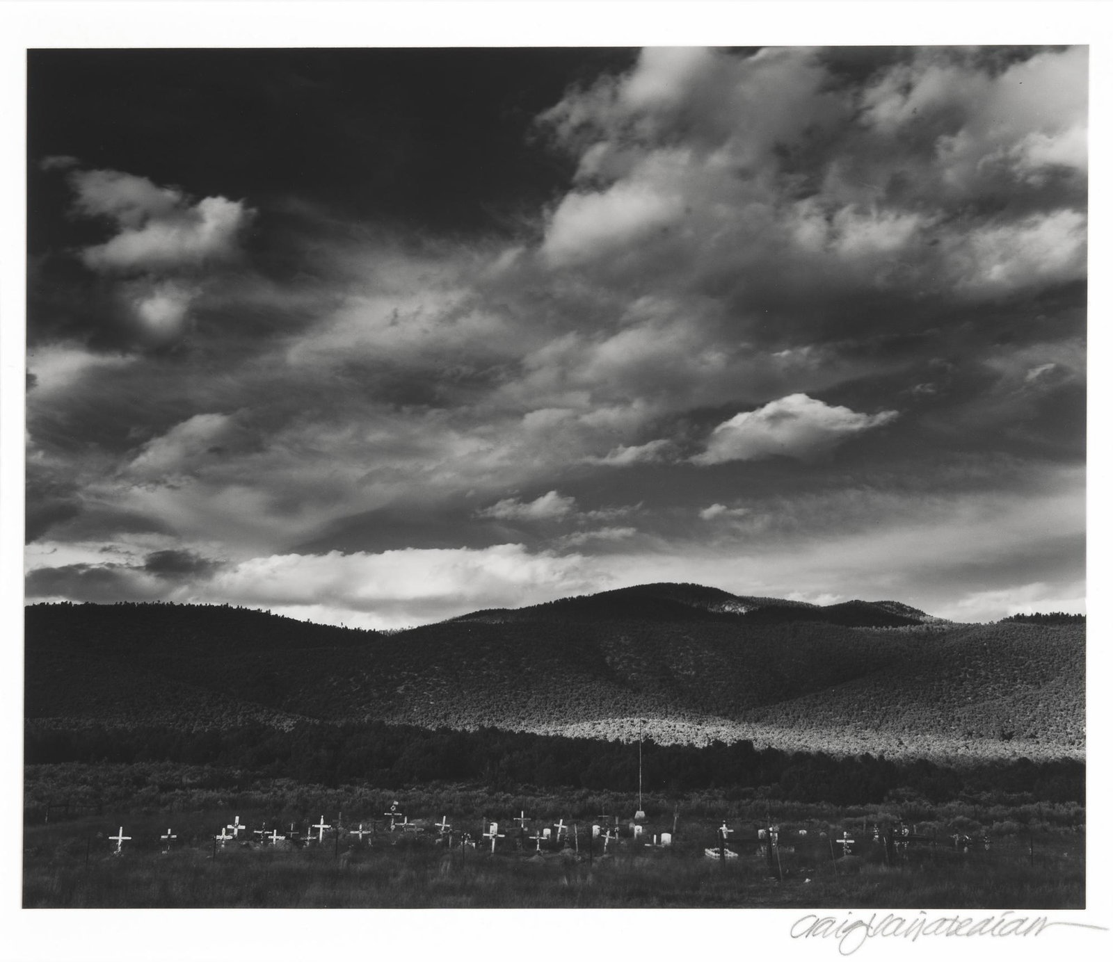 Craig Varjabedian, Sunset and Evening Storm, 1985: CRAIG VARJABEDIAN (b. 1957) Sunset and Evening Storm, 1985 gelatin silver print signed lower right: Craig Varjabedian Dimensions: 8 7/8 x 10 7/8 inches Framed Dimensions: 16 x 20 x 1/8 inches (matted)