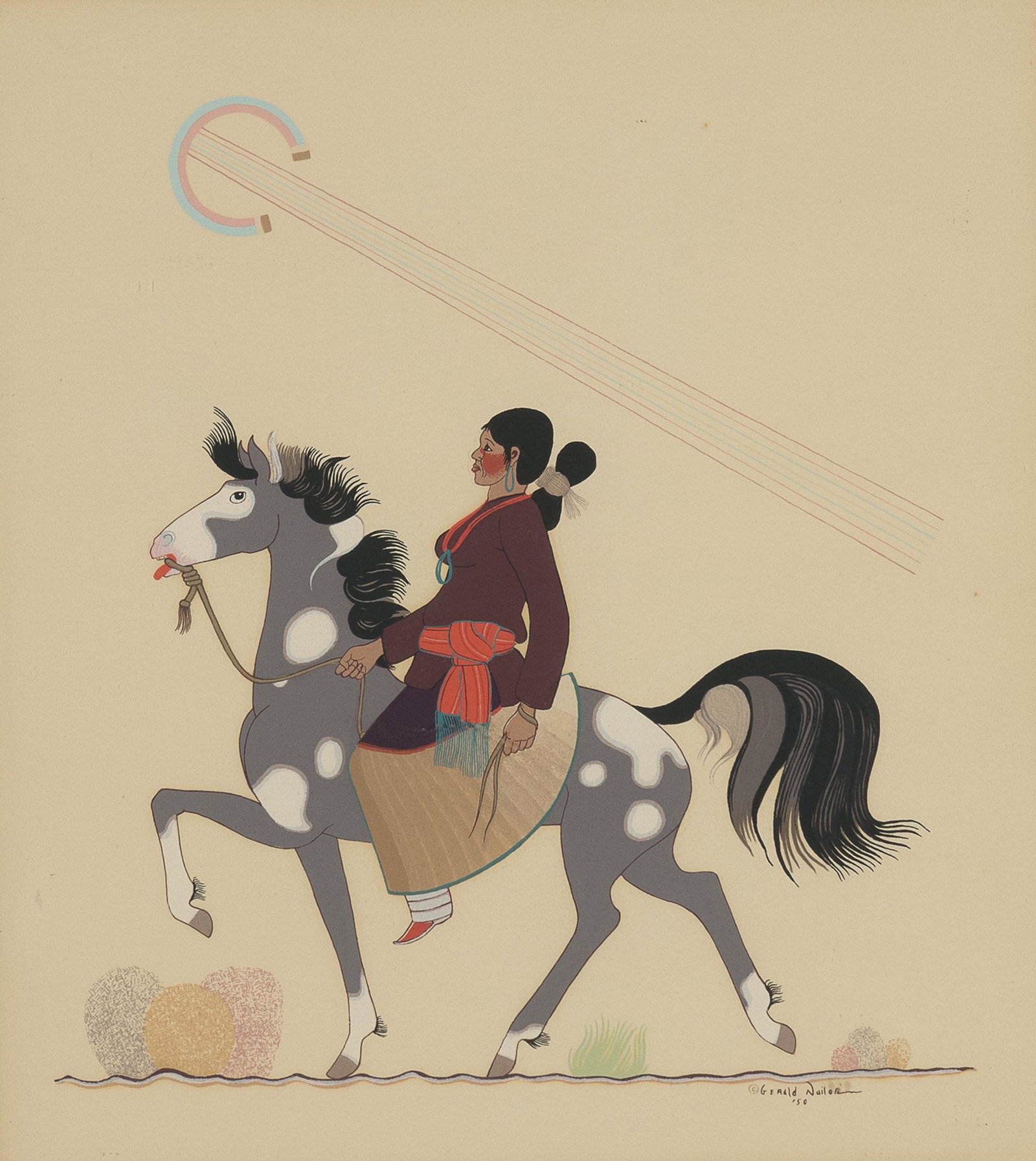 Gerald Nailor, Indian Woman on Horseback (1 of 2)