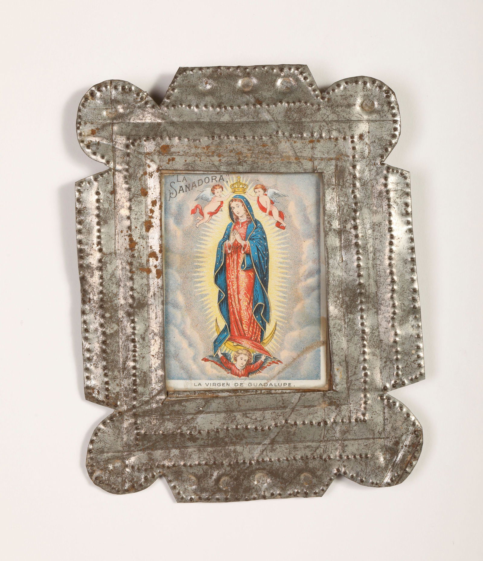 Tin Frame with Devotional Print, ca. 1900 (1 of 2)