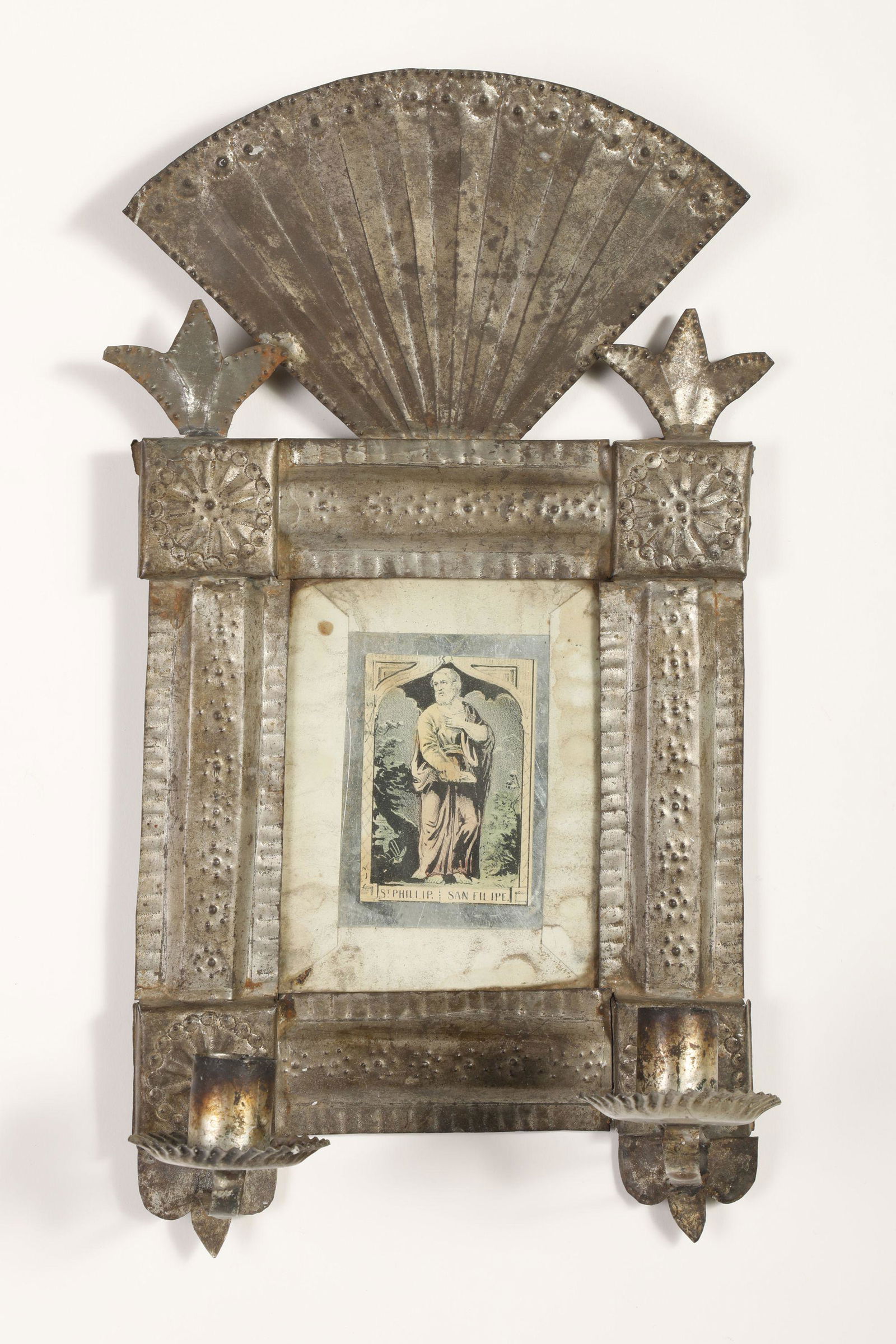 Tin Frame with Devotional Print, ca. 1870 (1 of 3)