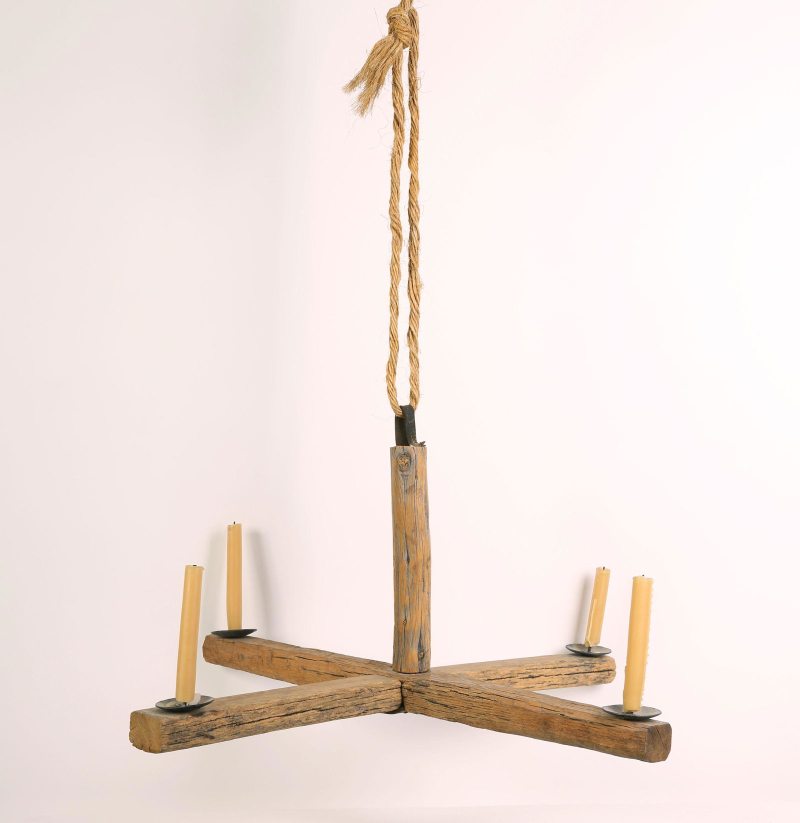 New Mexico, Wooden Chandelier with Candles (1 of 2)