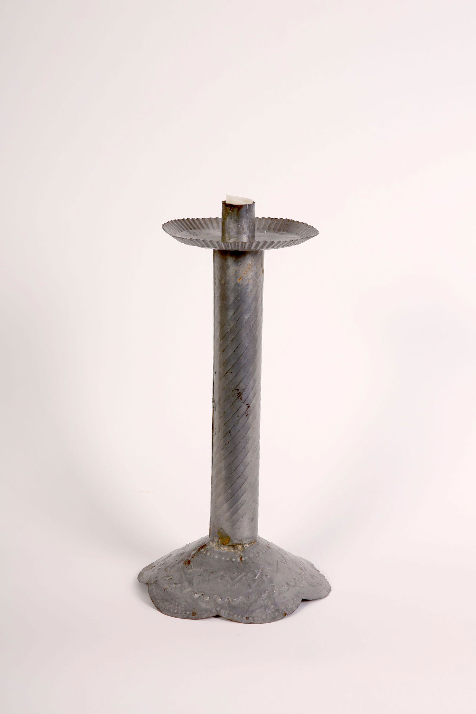 Tall Tin Candle Stick, ca. 1930 (1 of 3)