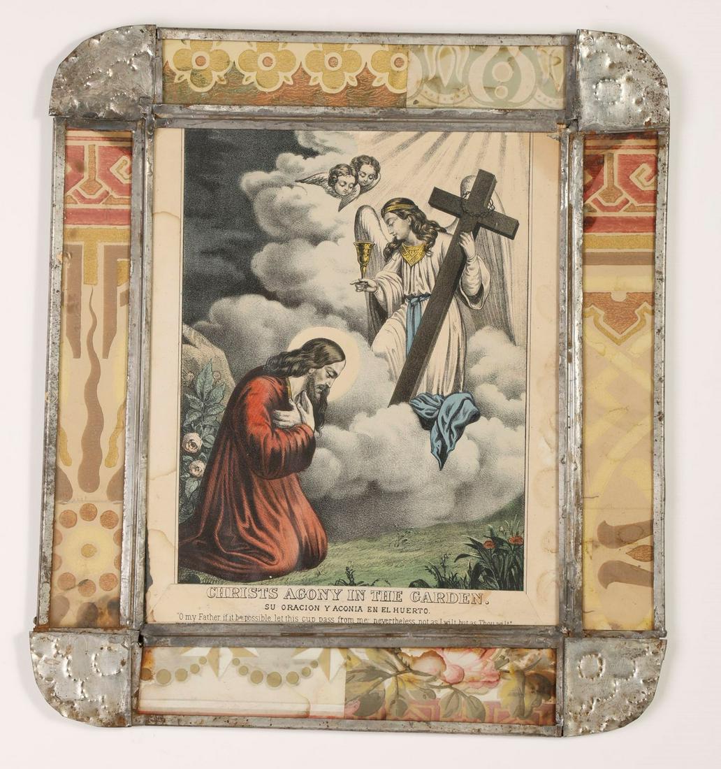 Tin Frame with Devotional Print , ca. 1870-1875 (1 of 2)