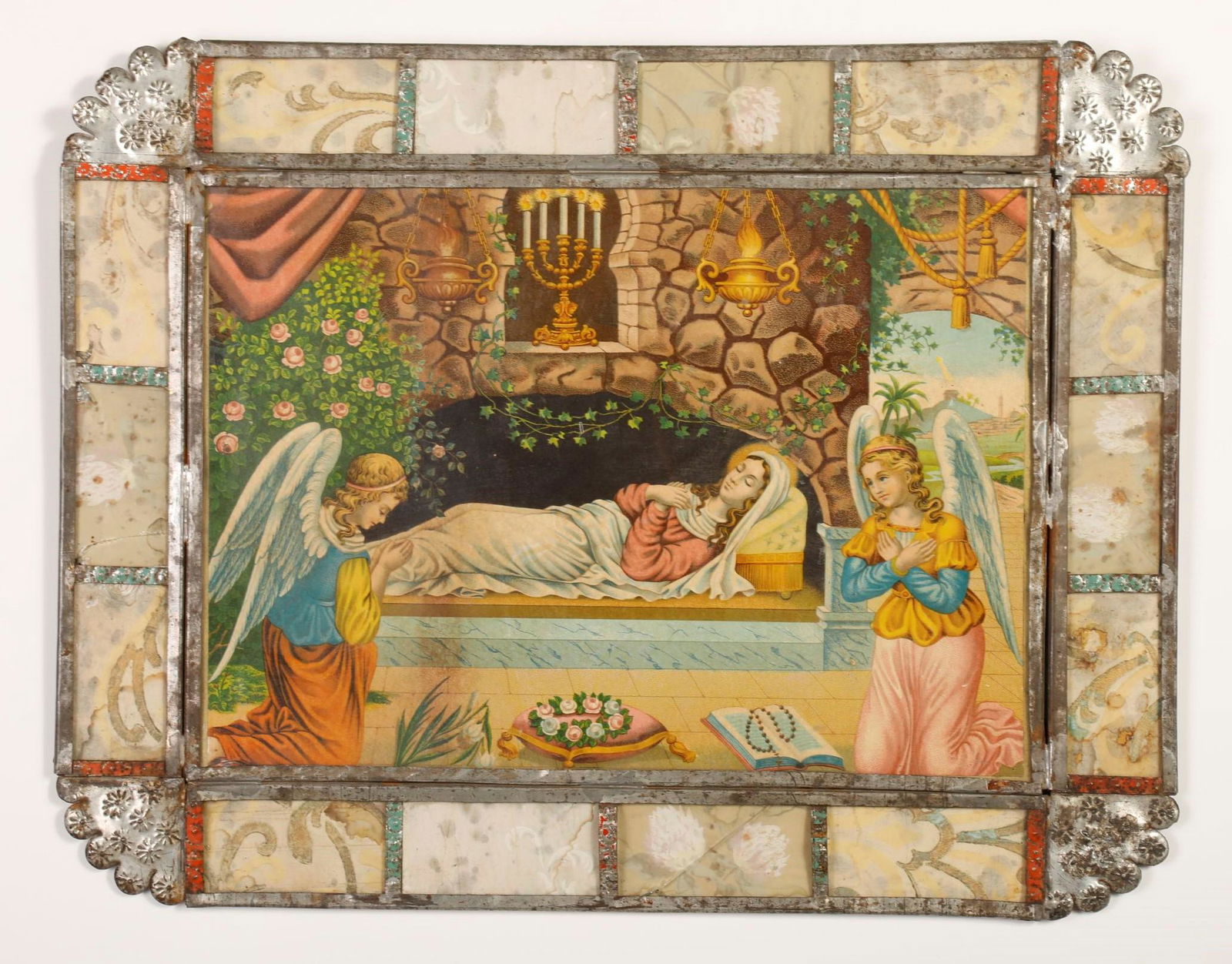 Tin Frame with Devotional Print , ca. 1875 (1 of 2)