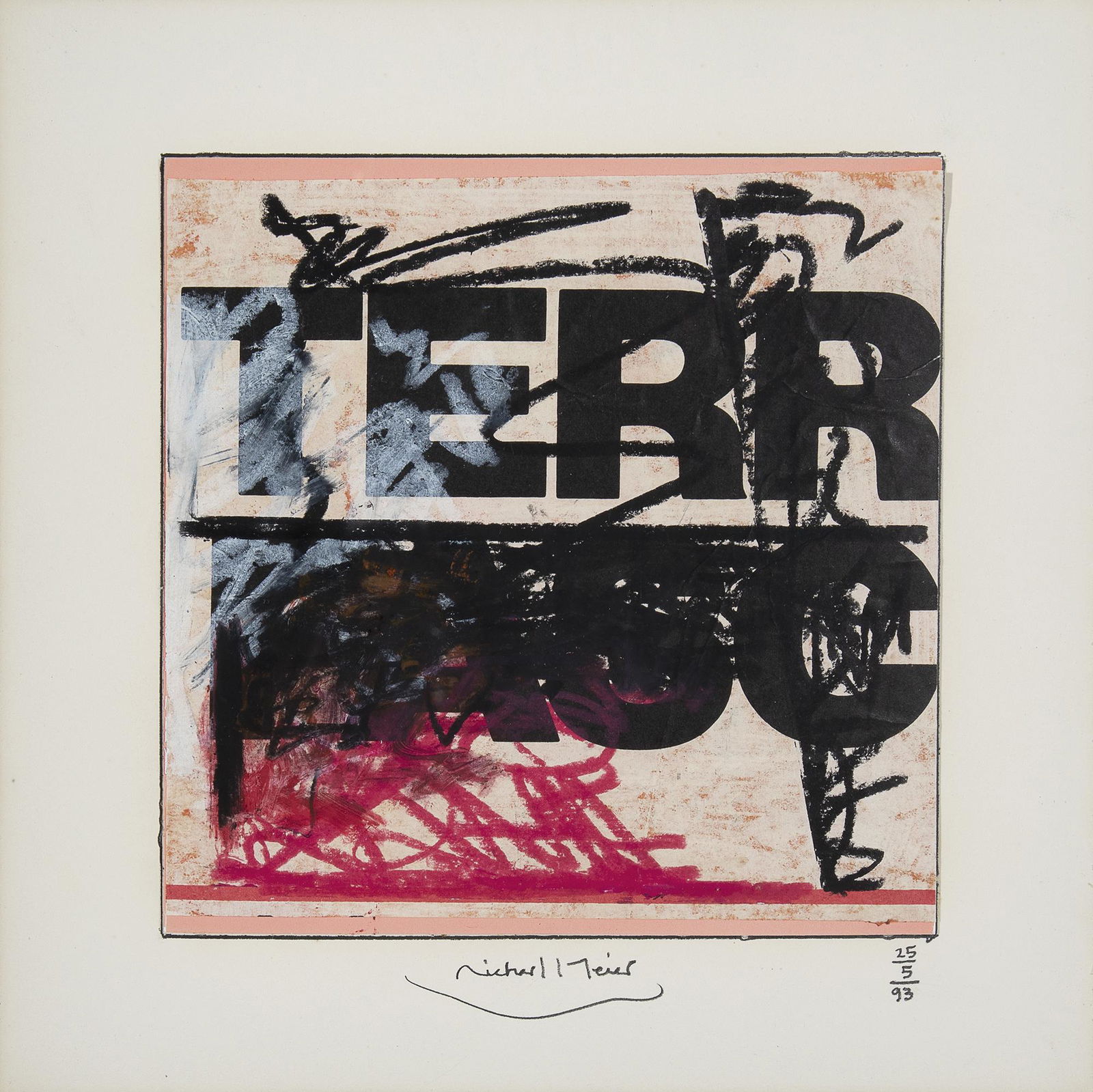 Richard Meier, Untitled, 1993: Richard Meier (b. 1934) Untitled, 1993 collage, 5 / 25 Dimensions: 10 x 10 in. (actual) Framed Dimension 12 5/8 x 12 5/8 x 1 1/2 in. Also includes signed catalogue. signed lower center: Richard Meier_