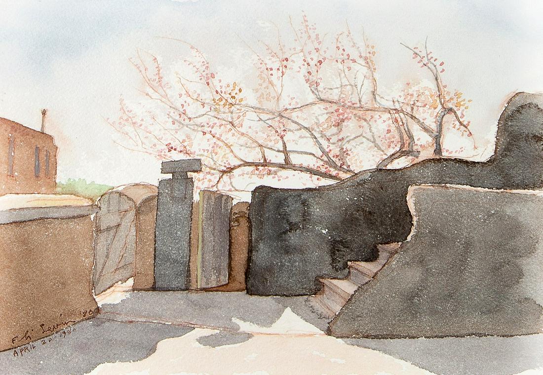 Eli Levin, Spring Blossoms, 1980: Eli Levin (b. 1938) Spring Blossoms 1980 watercolor on paper signed and dated lower left: Eli Levin '80 / APRIL 20 - 1980 Dimensions: 7 1/8 x 10 1/4 in Provenance:A Private Family Foundation*&nbs