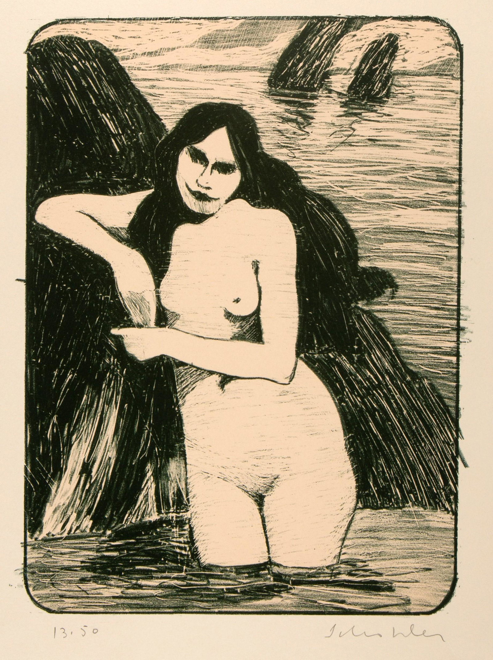 Fritz Scholder, Siren (State II), 1979: Fritz Scholder (1937 - 2005) Siren (State II), 1979 color lithograph, edition 13 of 50 Tamarind Number: 79-627 signed lower right: Scholder editioned lower left: 13 . 50 Tamarind chop mark lower left 
