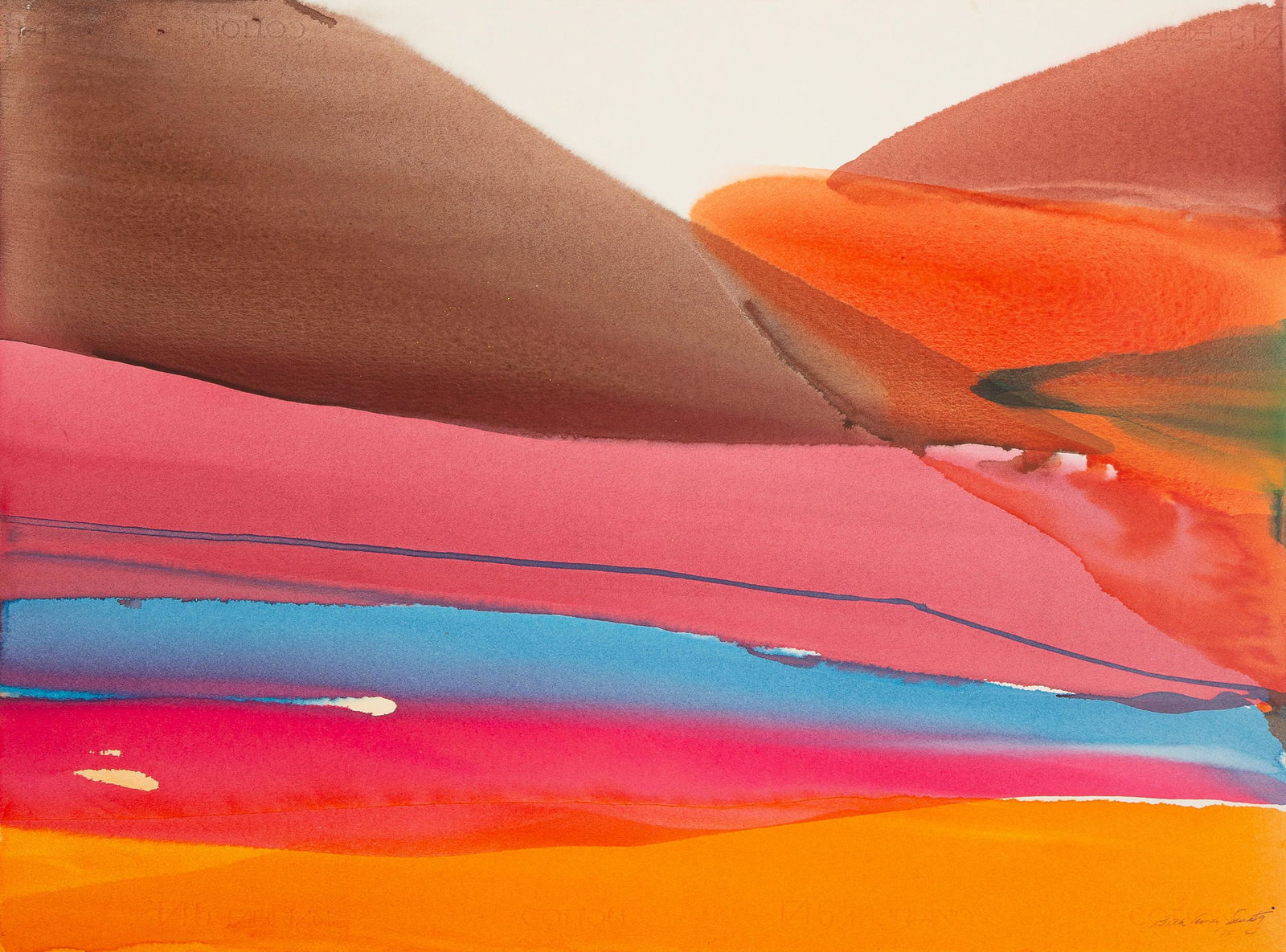 Beth Ames Swartz, Scottsdale Landscape, 1975: Beth Ames Swartz (b. 1936) Scottsdale Landscape, 1975 watercolor on paper signed and dated lower right: Beth Ames Swartz / ‘75 Dimensions: 22 x 30 in Provenance: A Private Family Foundation* *All pr