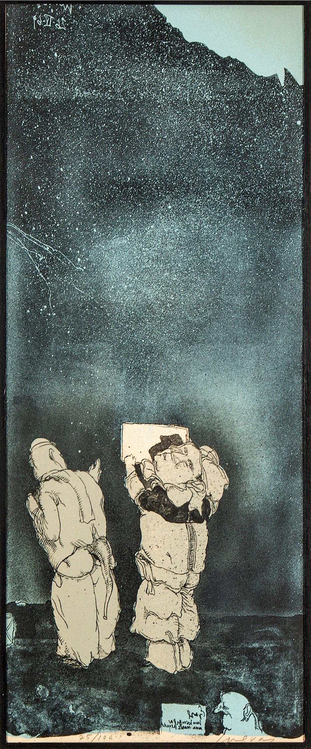 Jose Luis Cuevas, Condición humana ii, 1969: Jose Luis Cuevas(Mexican 1934 - 2017)Condición humana ii 1969color lithograph edition 25 of 100Condición humana ii (The Human Condition ii) pl. 4 from the portfolio Homage to Quevedo signed lower ri