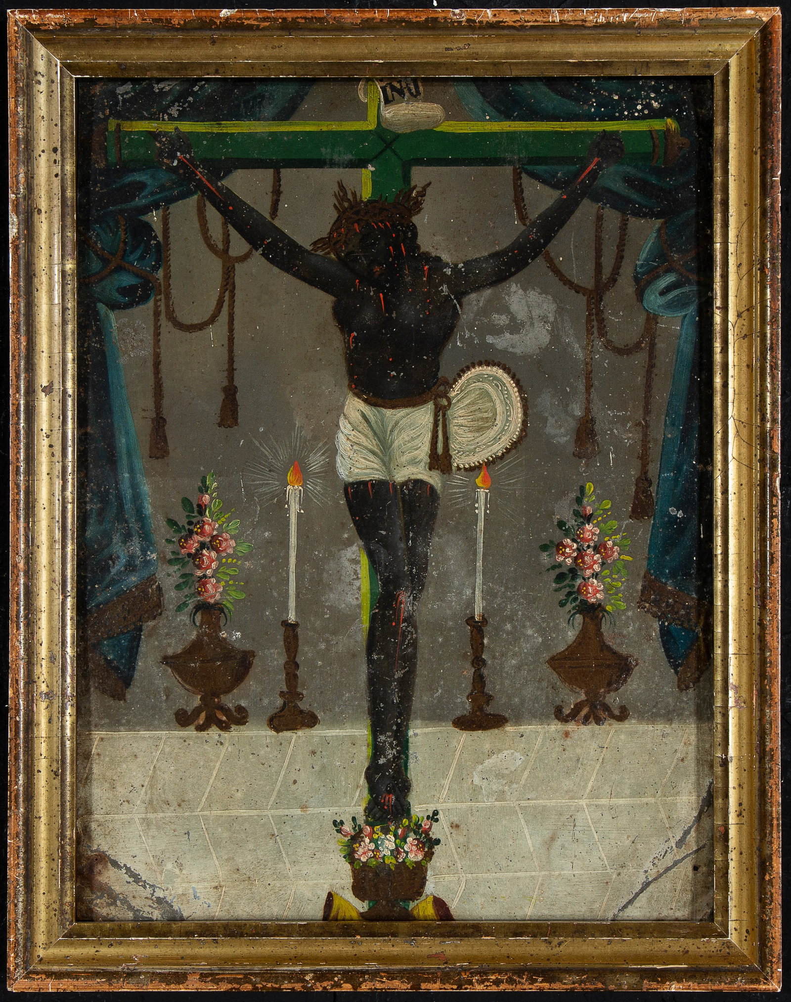 New Mexico, Retablo of Cristo Negro, ca. 1880-1900 (1 of 2)