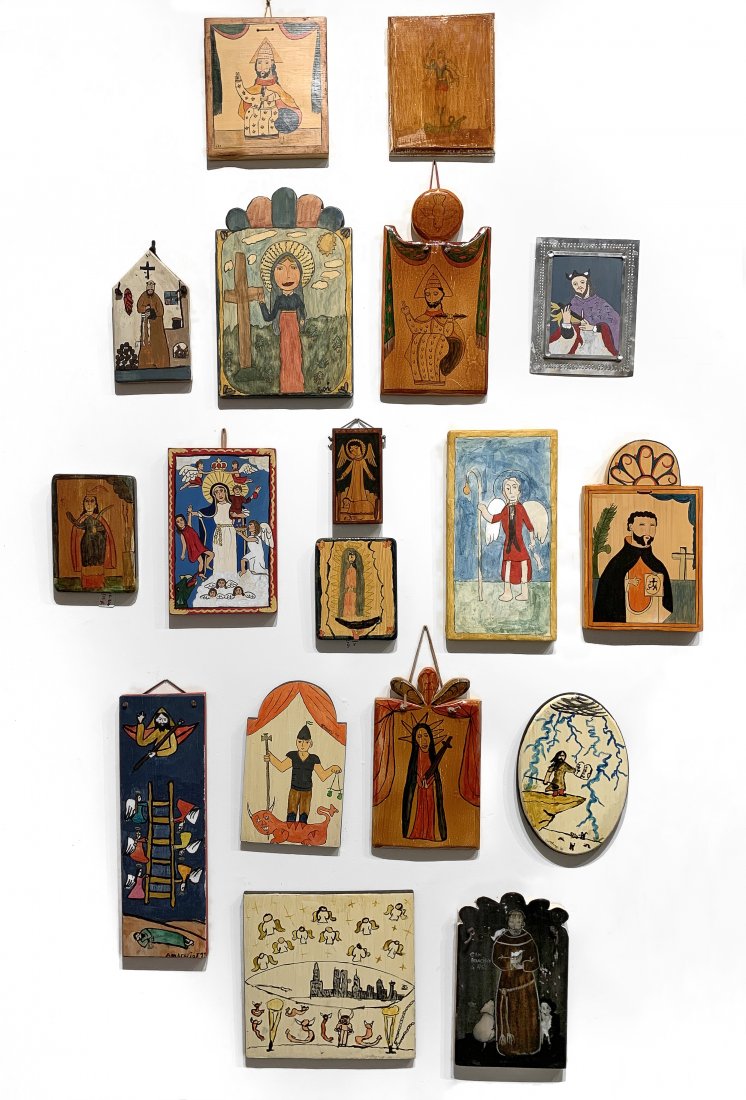 Santa Fe Indian School, Group of 15 Student Retablos (1 of 19)