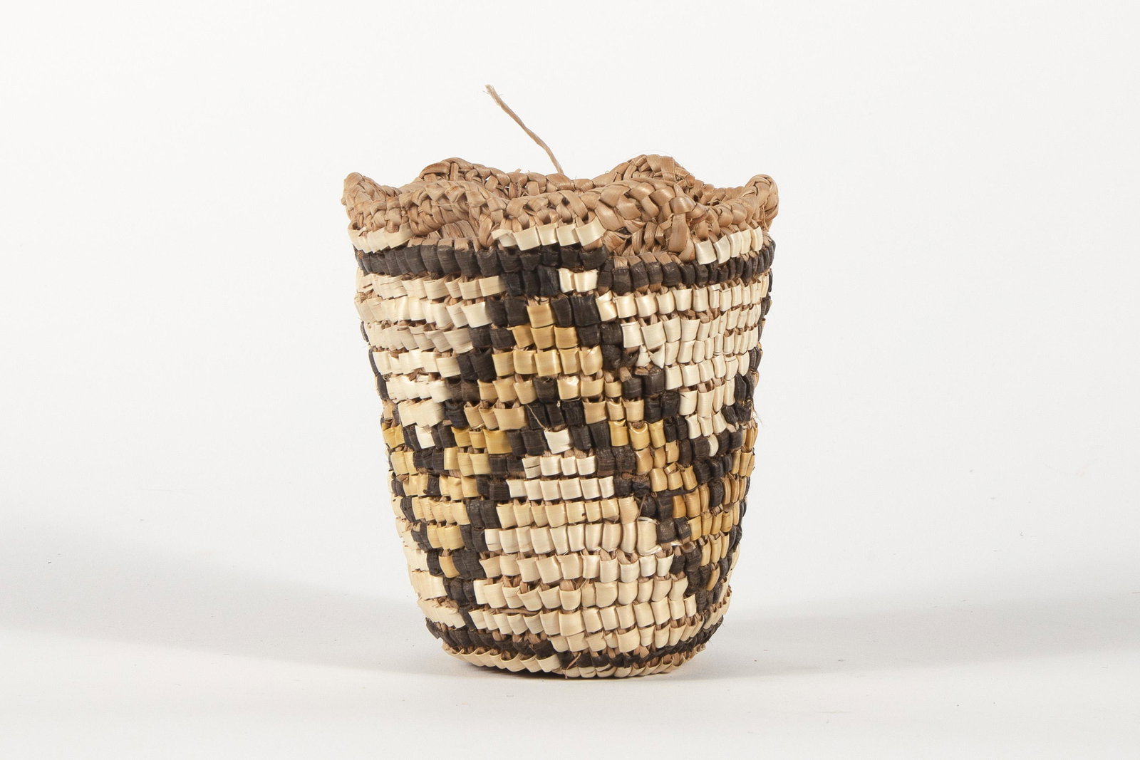 Klickitat, Basketry Bowl: Klickitat Basketry Bowl Basketry Bowl height 4 ½ x diameter 3 ¾ in **Proceeds from the sale of this work benefit a New Mexican Native American museum for the care of their collection and future acqu