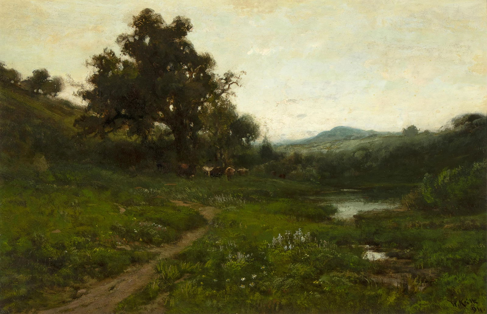 William Keith, California in Springtime, 1894: William Keith(Scottish, 1838 - 1911)California in Springtime, 1894oil on wood boardsigned and dated lower right: W. Keith / 94.19 1/2 x 30 1/8 in. (49.53 x 76.52 cm.), Frame: 25 x 35 1/2 x 2 in. (63.5