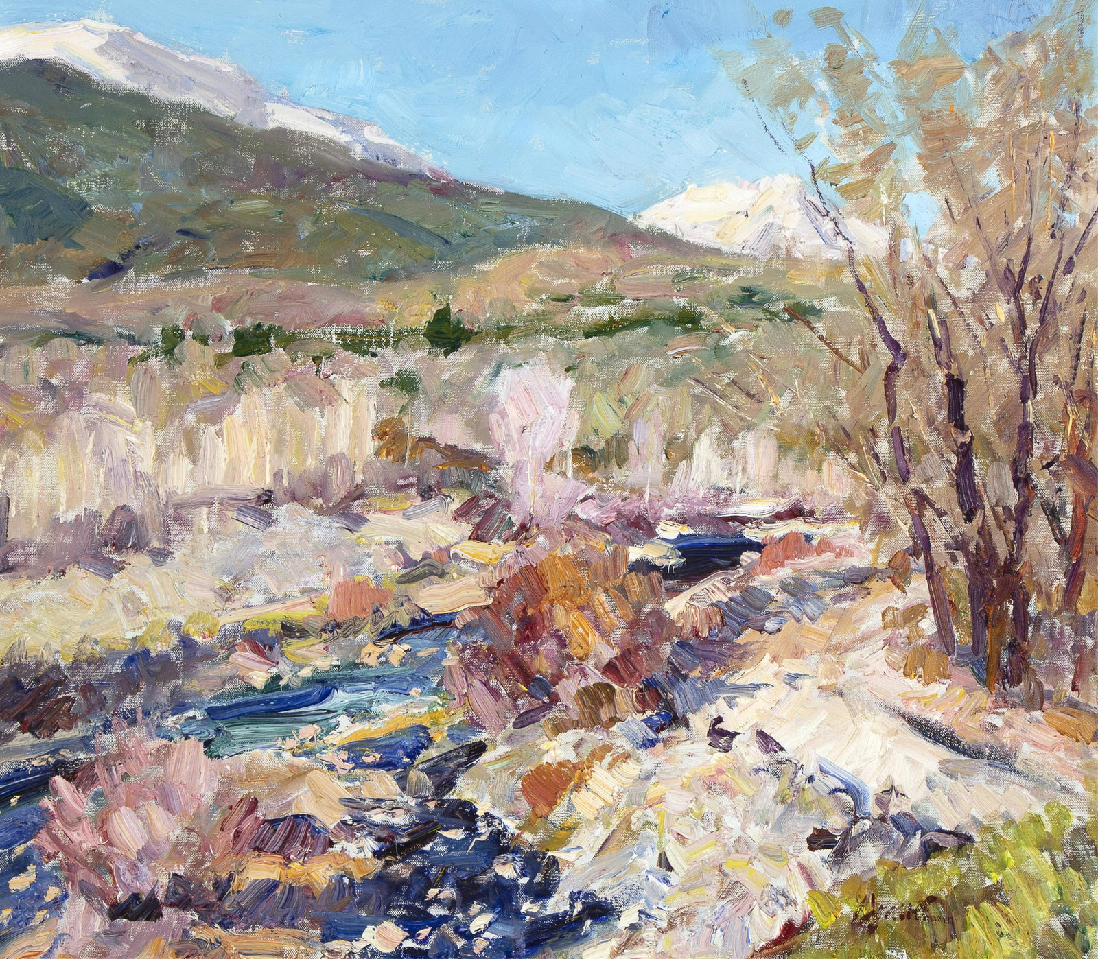 Walt Gonske, On Lake Creek, Colorado: Walt Gonske (b. 1942) On Lake Creek, Colorado oil on linen signed lower right: GONSKE inscribed verso: GONSKE Â© "ON LAKE CREEK, COLORADO #4189" 24 x 28 in. (60.96 x 71.12 cm.), Frame: 30 1/2 x 34 1