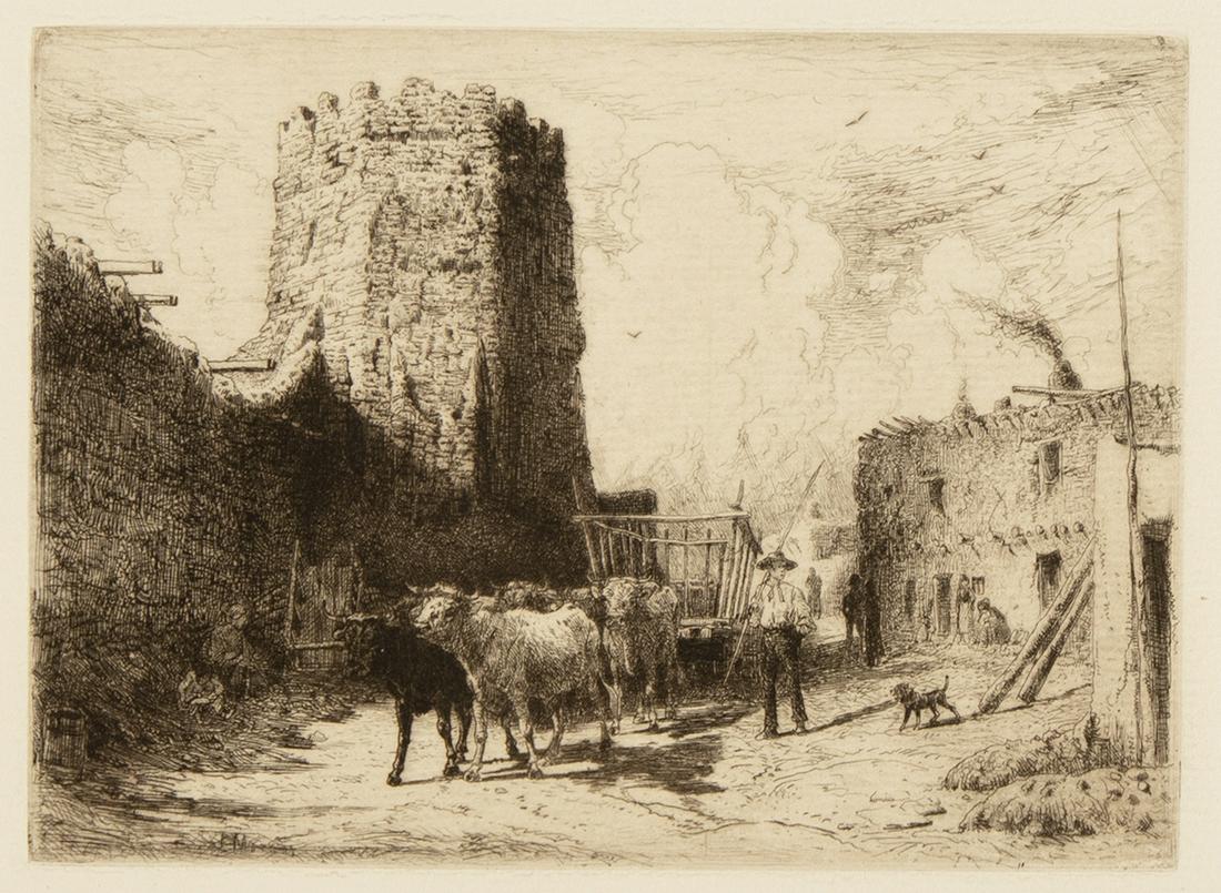 Peter Moran, Church Of San Miguel, Santa Fe, New: Peter Moran(1842 - 1914)Church Of San Miguel, Santa Fe, New Mexico, 1881etchingsigned in the plate lower left: P. Moran4 7/8 x 6 3/4 in. (12.38 x 17.15 cm.), Sheet: 10 3/4 x 15 in. (27.31 x 38.10 cm.)