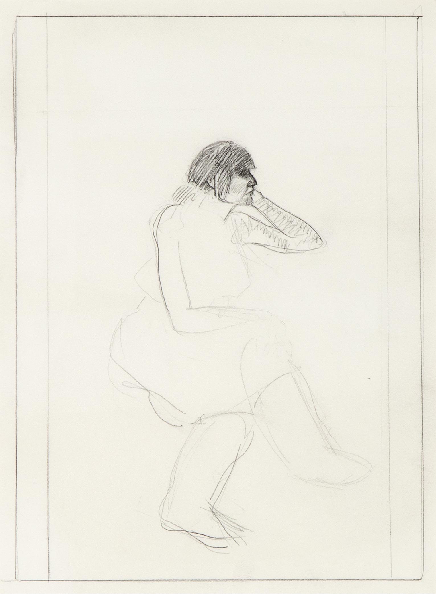 T. C. Cannon, Study for "Woman in Folding Chair": 512-4_2T. C. Cannon(Kiowa, 1946 - 1978)Study for "Woman in Folding Chair"graphite on paper12 x 9 in. (30.48 x 22.86 cm.), Matte: 17 7/8 x 14 7/8 in. (45.40 x 37.78 cm.) The Estate of T. C. CannonColle