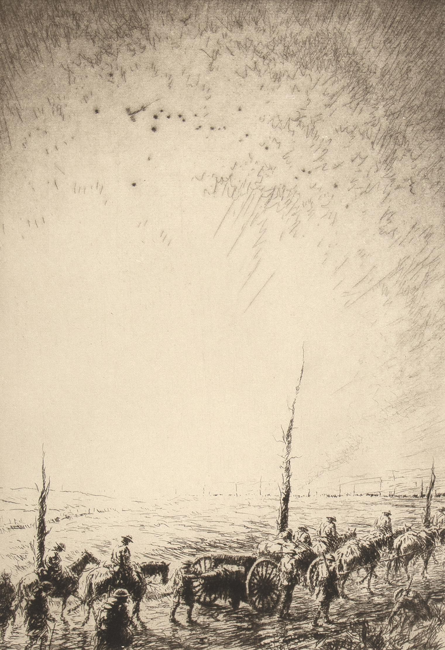 Kerr Eby, Scout Planes at Dawn, 1928: Kerr Eby(1889 - 1946)Scout Planes at Dawn, 1928etching, edition of 90signed lower right: Kerr Eby, imp12 7/8 x 5 7/8 in. (32.70 x 14.92 cm.), Sheet: 16 3/4 x 12 3/8 in. (42.55 x 31.43 cm.) A Private F