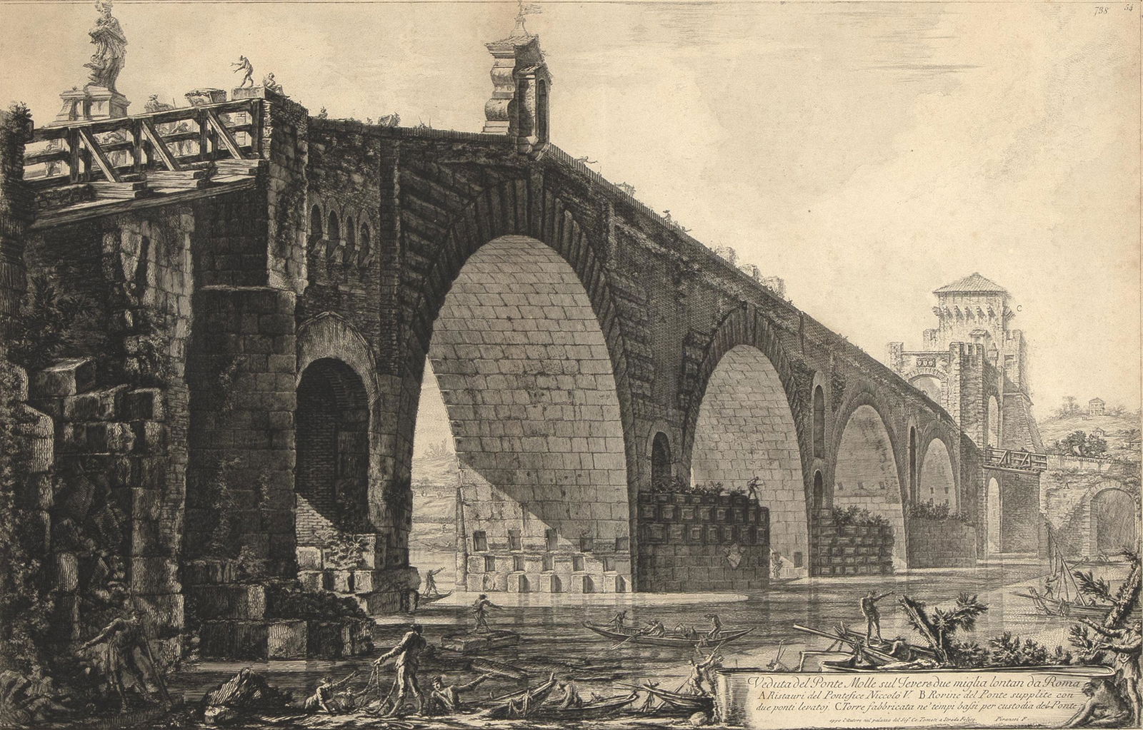 Giovanni Battista Piranesi, Veduta del Ponte Molle... (1 of 2)
