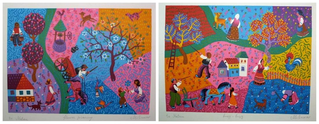 Ljubomir Milinkov, Two Lithographs (1 of 4)