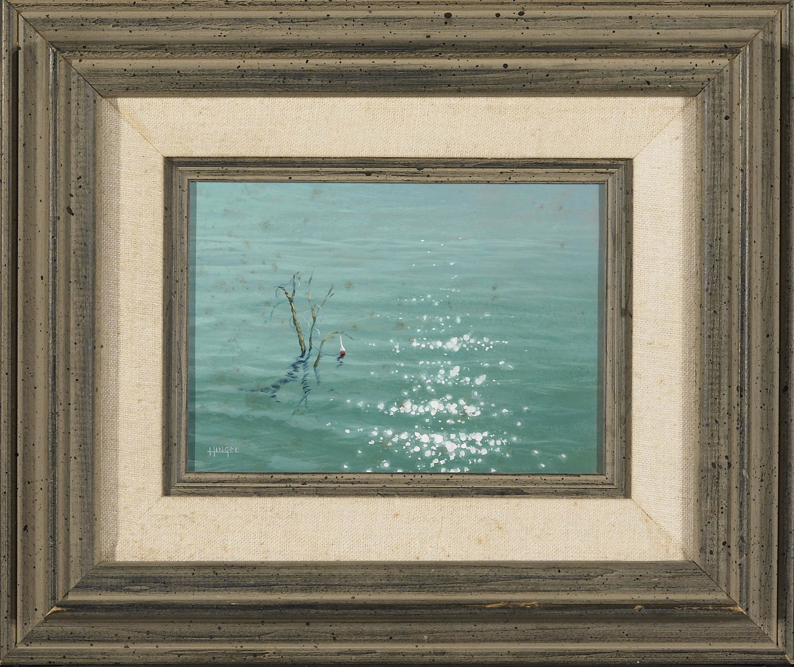 Richard Hinger, Boys Tragedy: Richard Hinger(b. 1937)Boys Tragedyoil on panelsigned lower left: Hingertitled verso5 x 7 in. (12.70 x 17.78 cm.), Frame: 10 3/4 x 12 5/8 x 1 in. (27.31 x 32.07 x 2.54 cm.) A Private Family Foun