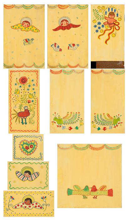 Gisella Loeffler, Group of Ten Painted Cabinet Doors, (1 of 12)