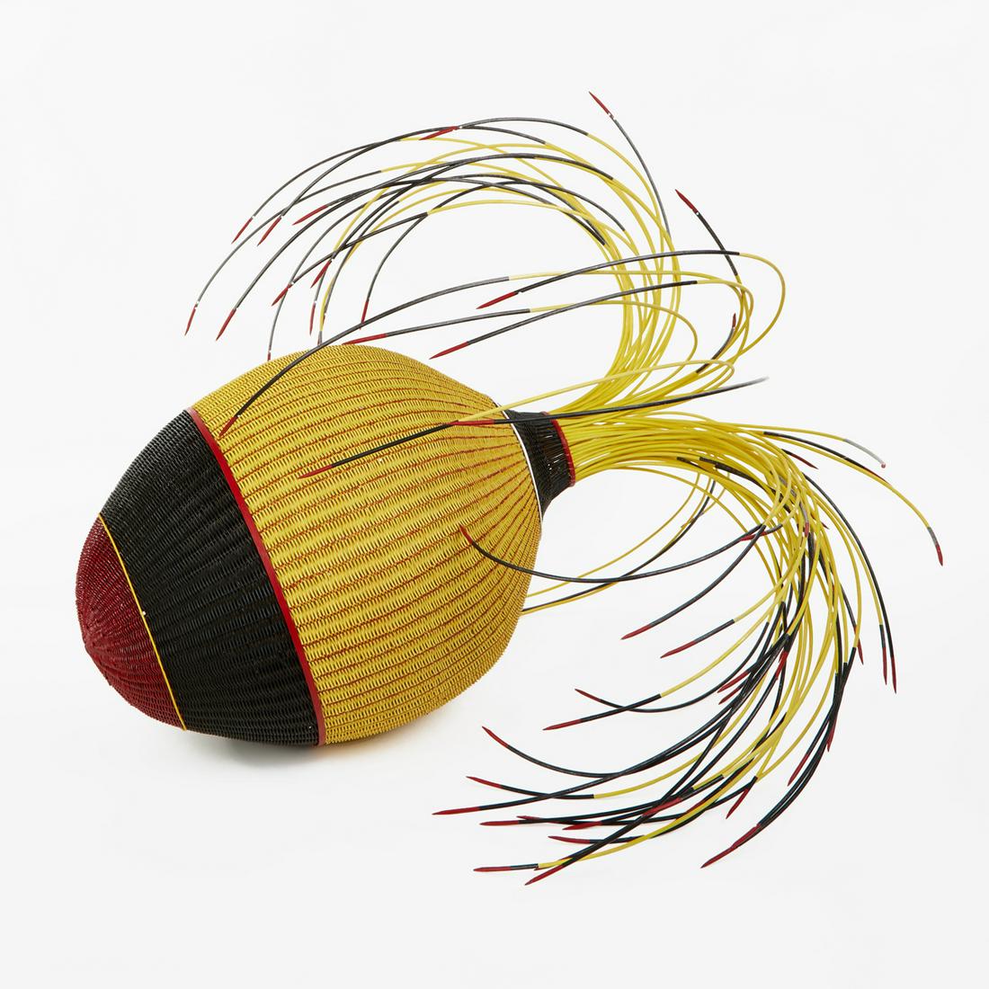 Michael Davis, Untitled (Abstract Basket), 1986: Michael Davis(b. 1952)Untitled (Abstract Basket), 1986enamel and acrylic paint on reed and wood30 x 30 x 30 in. (76.20 x 76.20 x 76.20 cm.) The Barbara and Ed Okun Collection