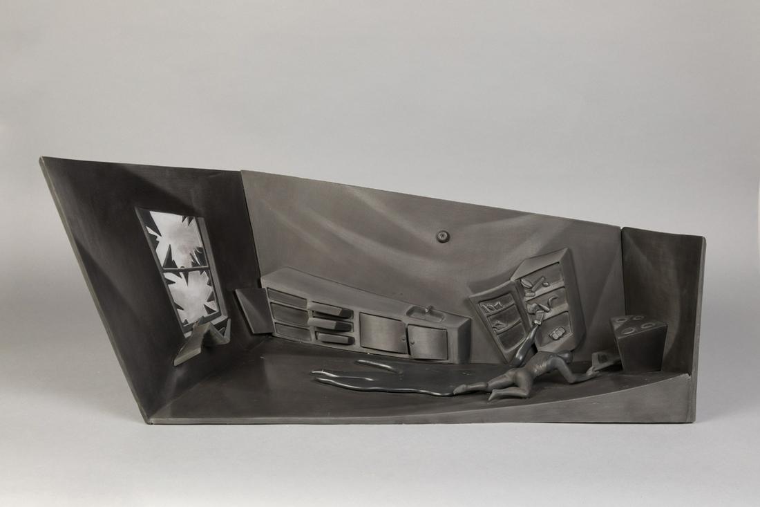 Tip Toland, Vacuum, 1982: Tip Toland(b. 1950)Vacuum, 1982fired ceramicunsigned13 1/2 x 33 x 13 in. (34.29 x 83.82 x 33.02 cm.) The Barbara and Ed Okun Collection