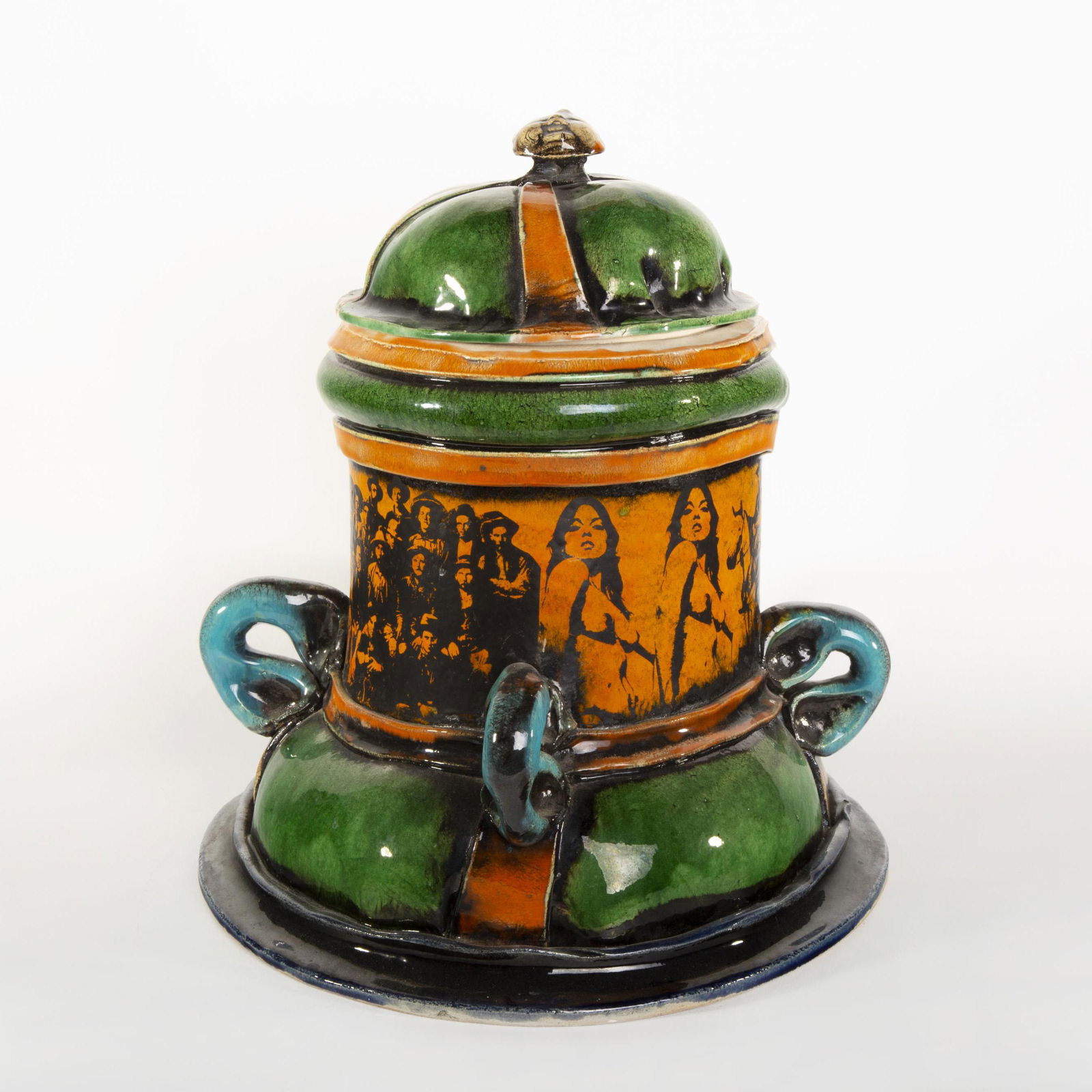Erik Gronborg, Lidded Vessel with Decal Design, 1982 (1 of 3)