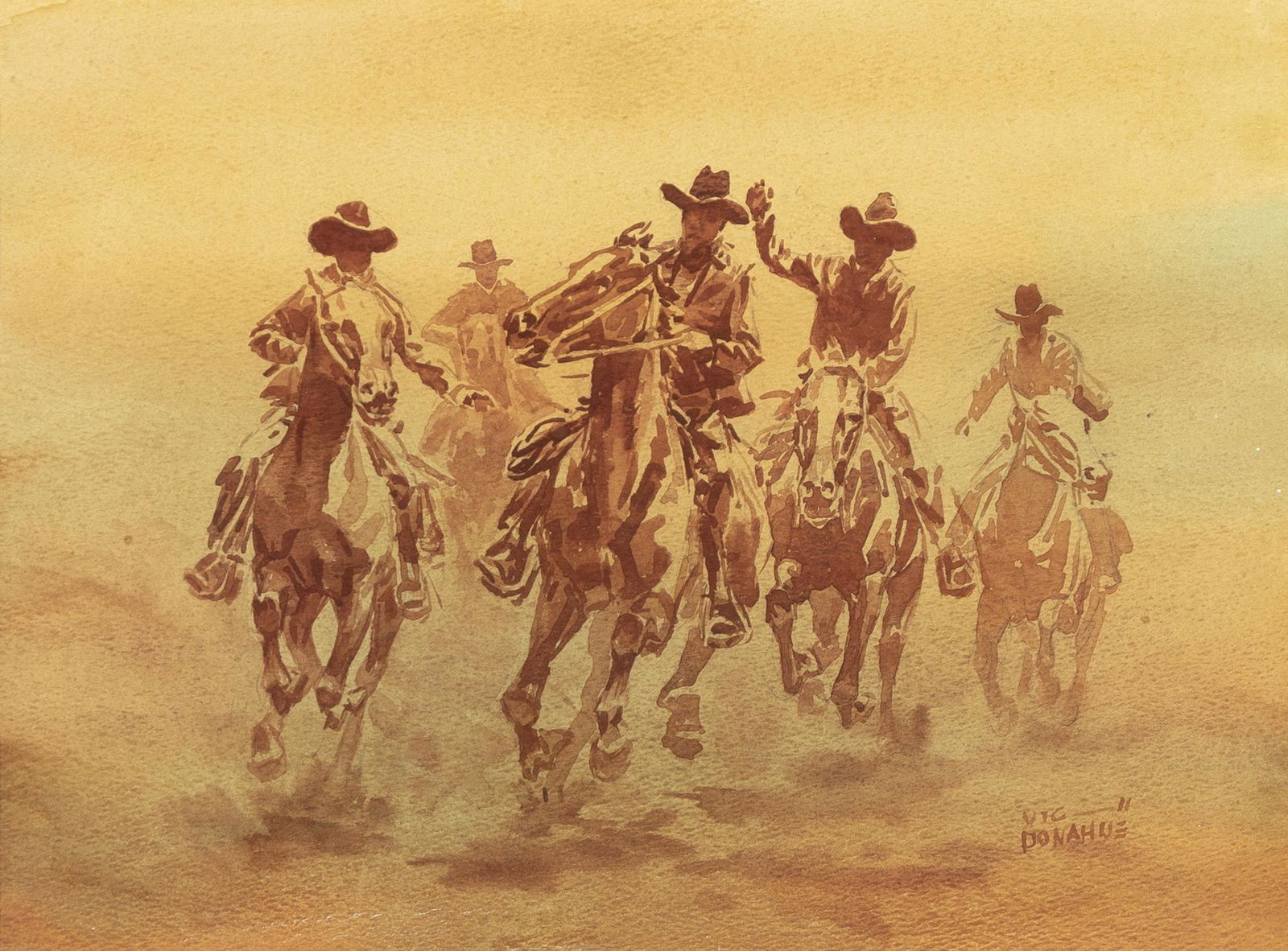 Vic Donahue, Untitled (Cowboys Riding) (1 of 2)