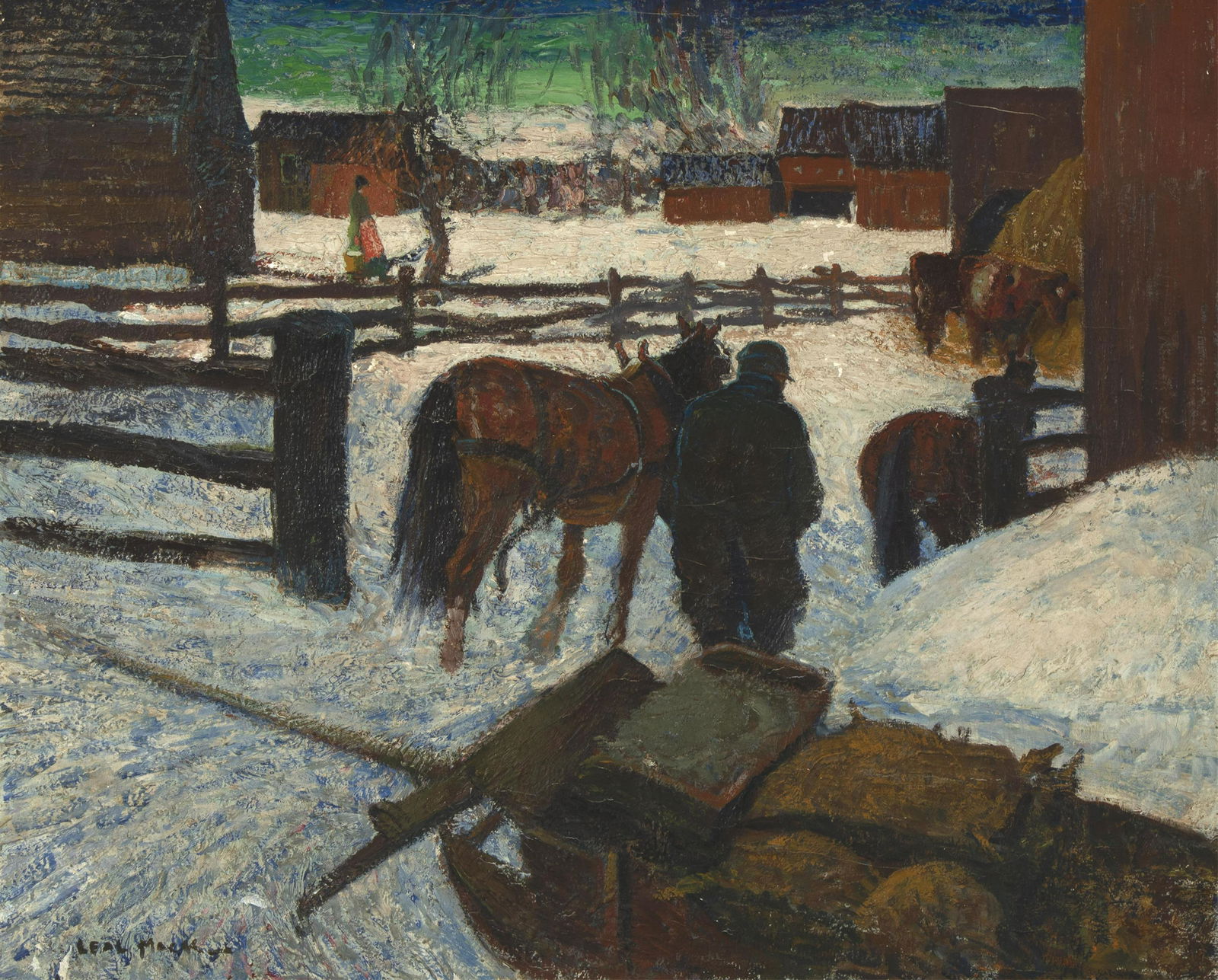 Leal Mack, Untitled (Winter Farm Scene) (1 of 2)