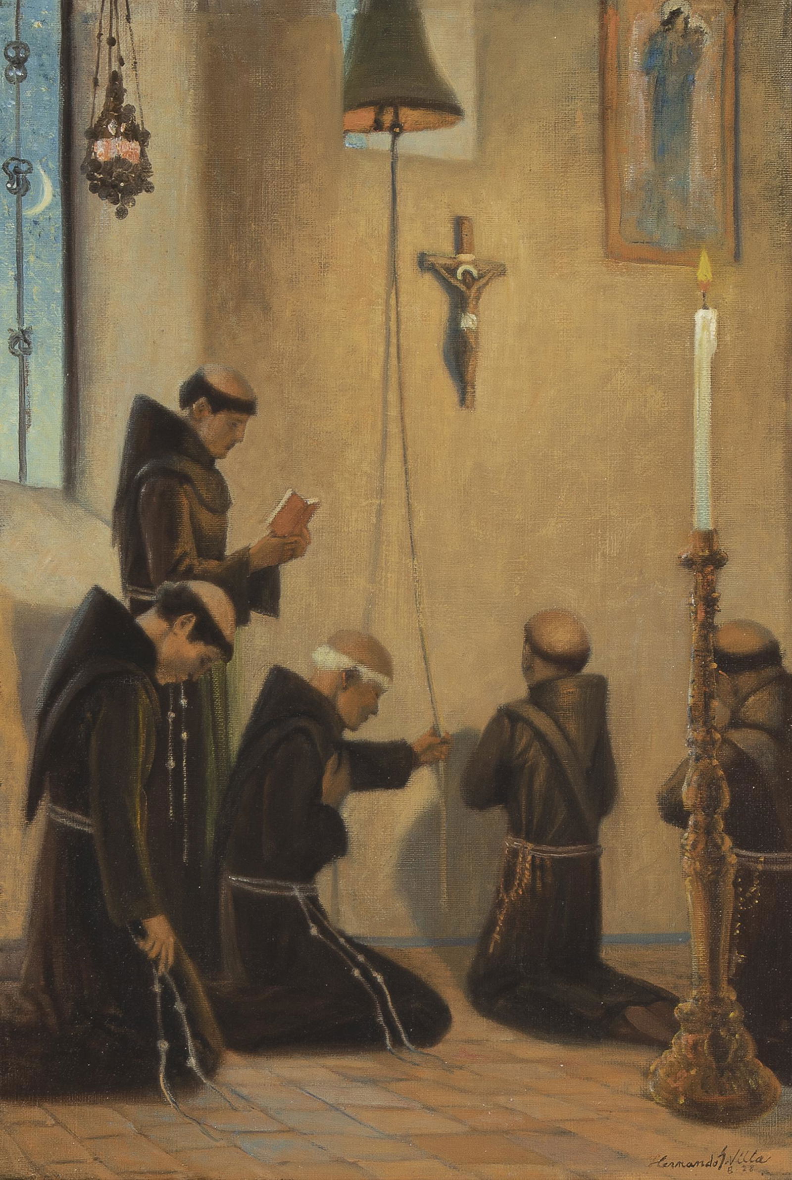 Hernando Villa, Untitled (Monks at Prayer), 1938 (1 of 2)