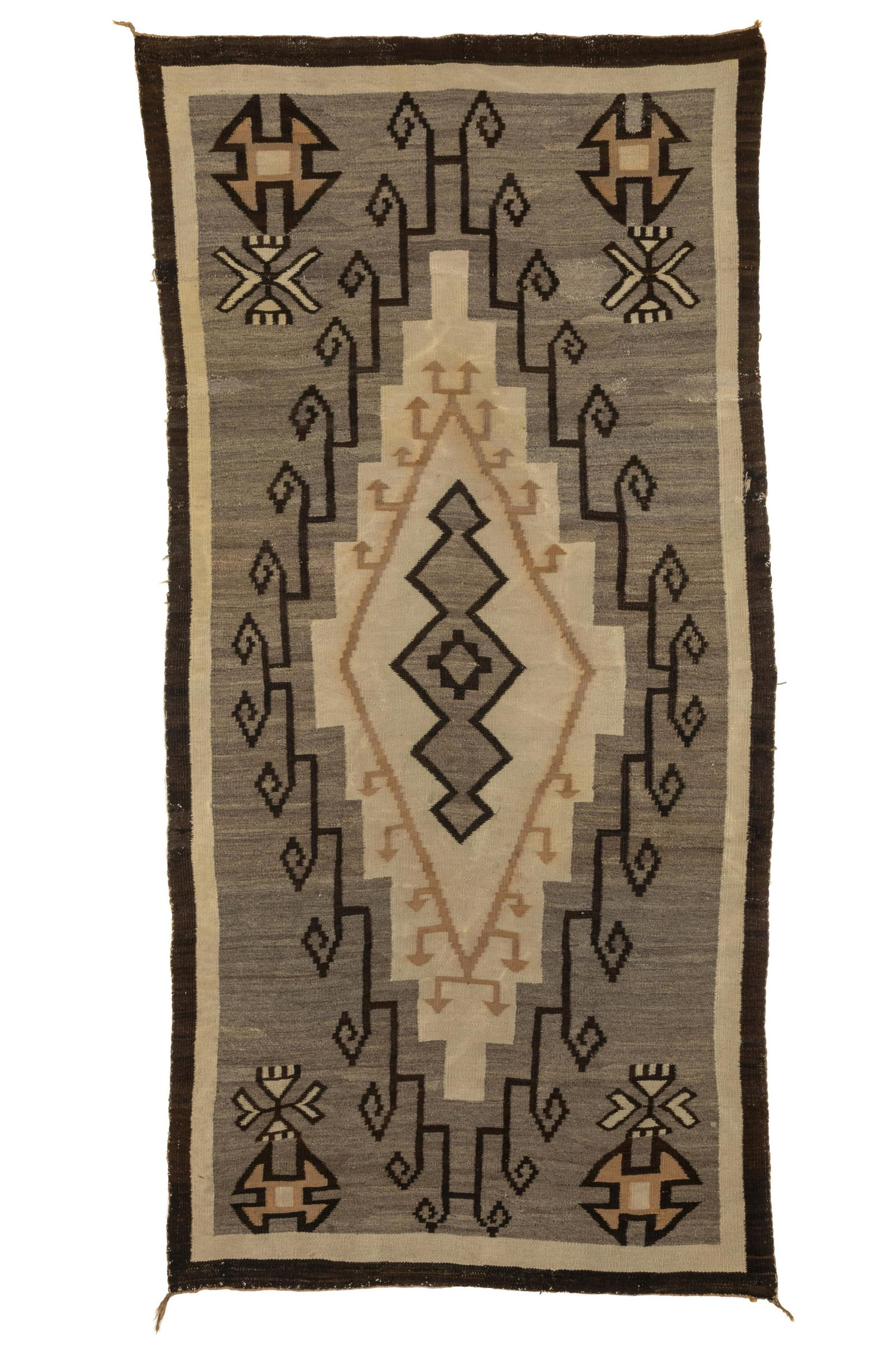 Diné [Navajo], Two Grey Hills Textile, ca. 1925 (1 of 2)