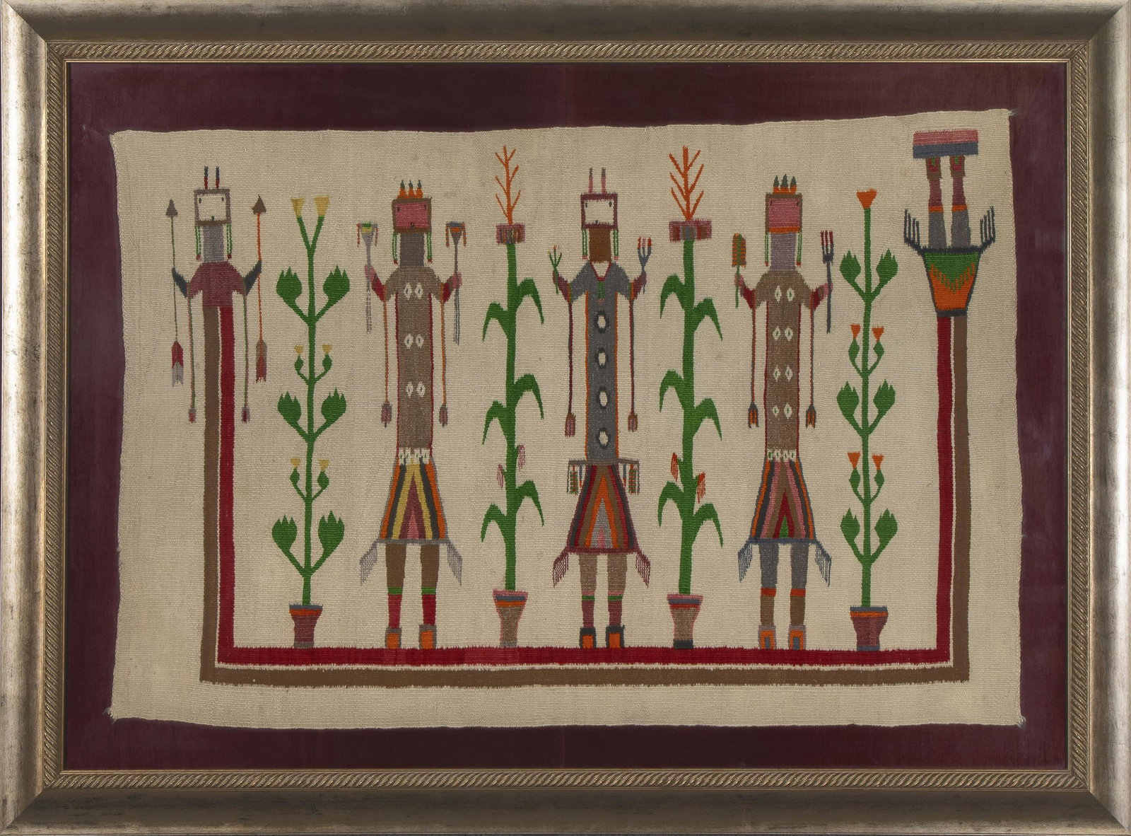Diné [Navajo], Yei-Bi-Chai Textile, ca. 1950 (1 of 2)