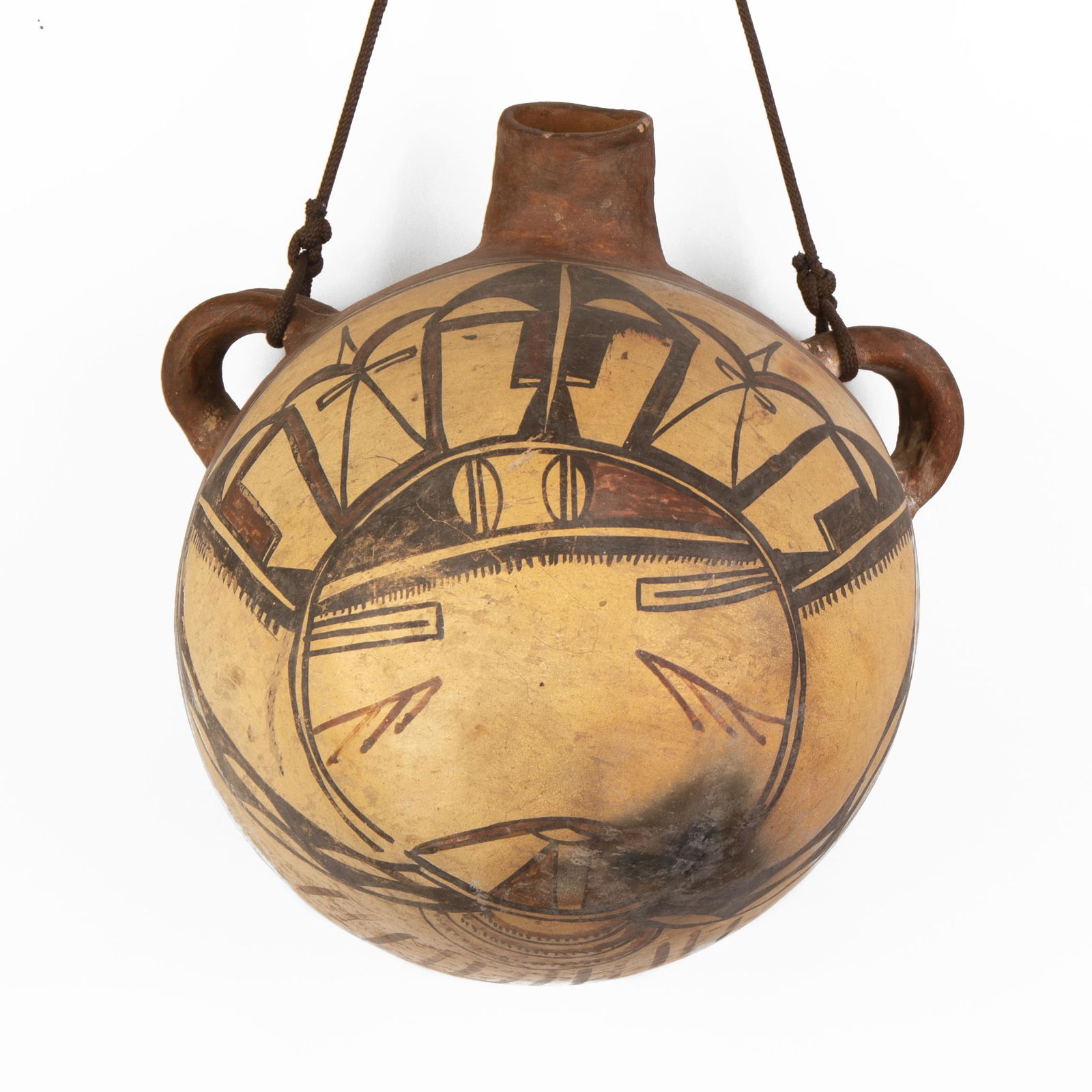 Hopi, Nampeyo, Polacca Polychrome Canteen, ca. 1880 (1 of 3)