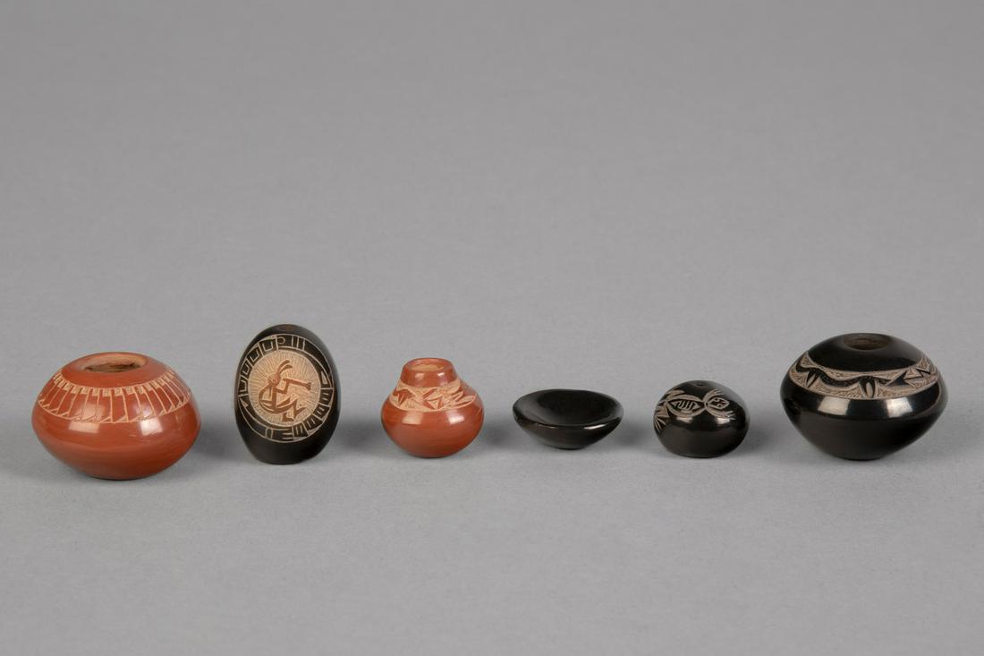 Santa Clara, Group of Six Miniature Pots (1 of 3)
