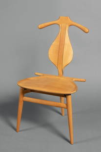 Hans Wegner for PP Møbler, PP250 Valet Chair: Hans Wegner for PP Møbler, Valet ChairPP Møbler, Copenhagen, Denmark, ca. 1975pine, maple, with teak inlaymarked underside: PP MOBLER DANMARK / DESIGN Hans J. Wagner&quot;The chair was conceived in