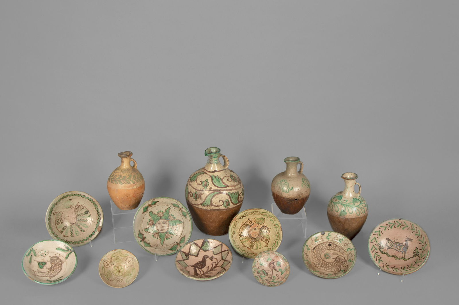 Spanish Colonial, Peru, Collection of Talavera Vessels, (1 of 20)
