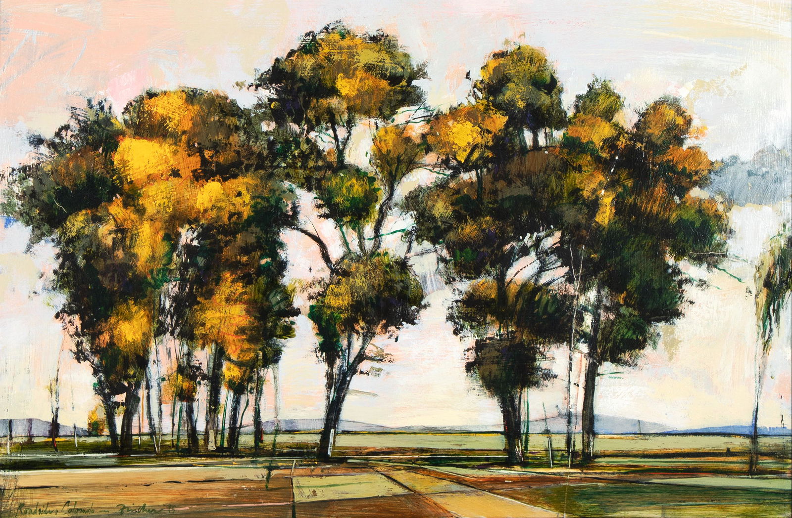 John Fincher, Roadside: Colorado, 1975: John Fincher(b. 1941)Roadside: Colorado, 1975oil on paneltitled, signed and dated lower left: Roadside: Colorado - Fincher '7515 1/2 x 23 1/2 in. (39.37 x 59.69 cm.) Horwitch Lew Allen Gallery, Santa