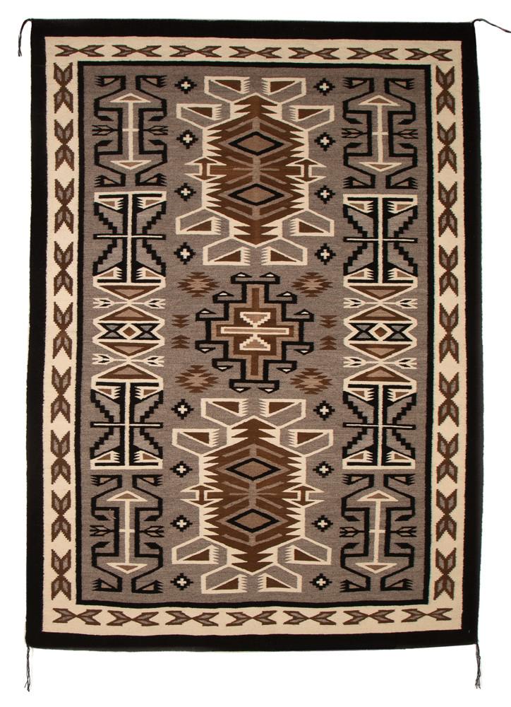 Dine [Navajo], Ramona Curley, Two Grey Hills Textile, (1 of 2)