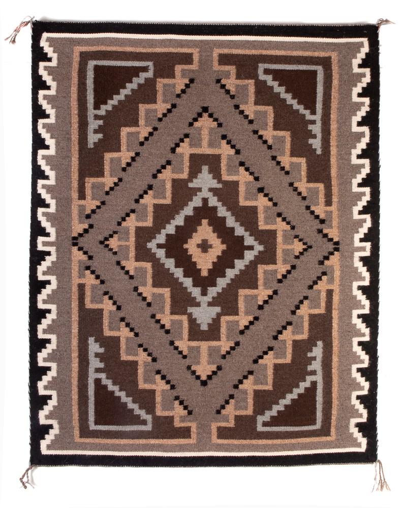 Dine [Navajo], Two Grey Hills Textile, ca. 1970 (1 of 3)