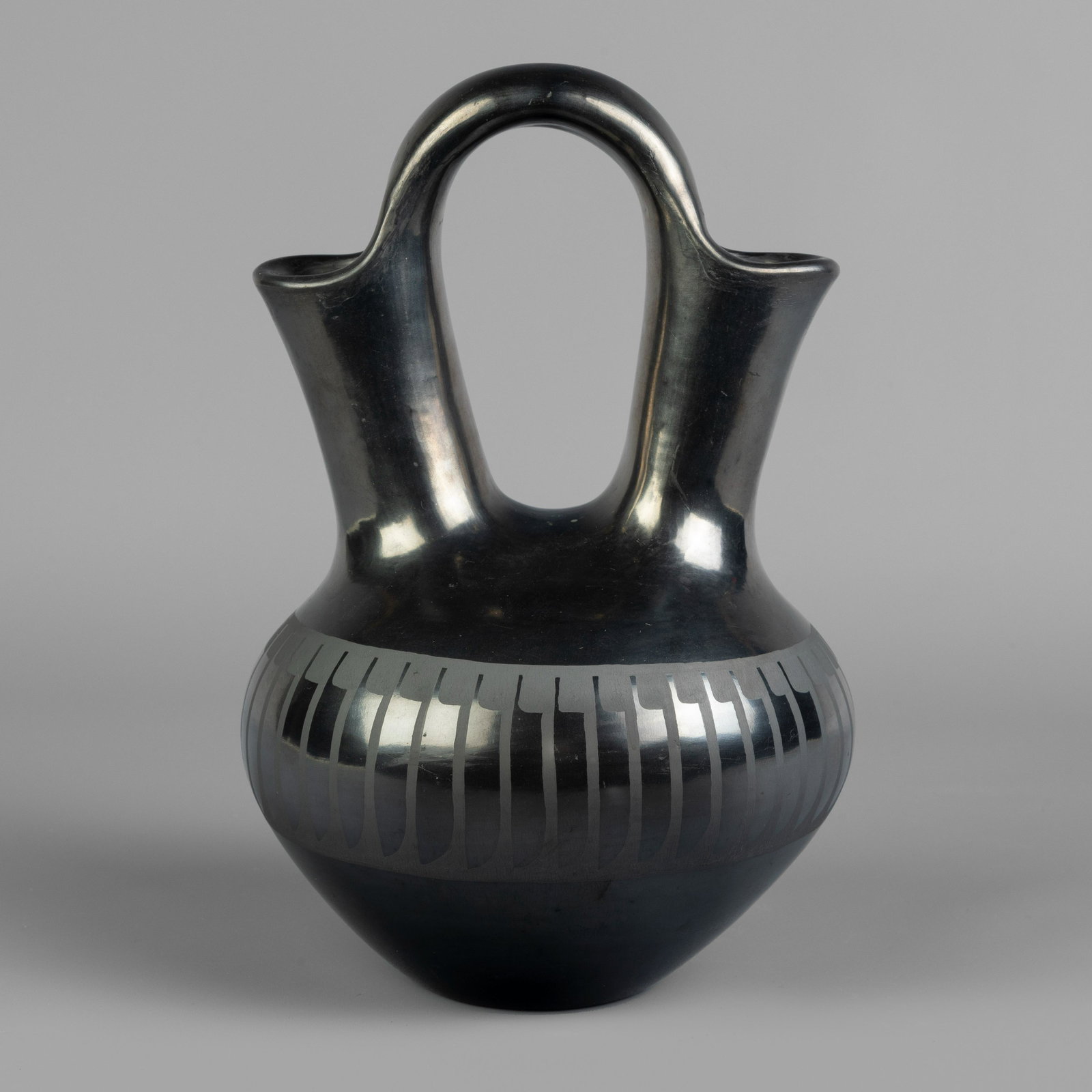 San Ildefonso, Maria and Santana Martinez, Blackware (1 of 3)