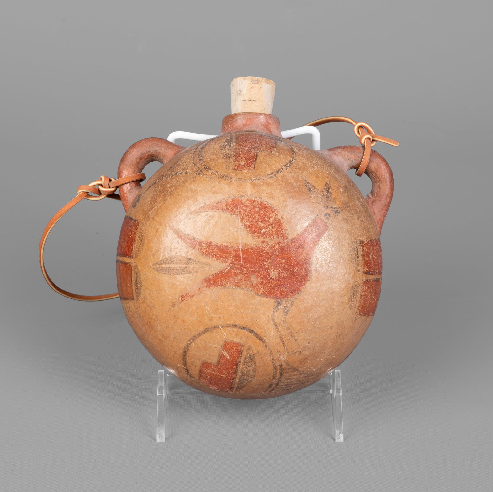 Zia, Polychrome Pottery Canteen, ca. 1940 (1 of 3)