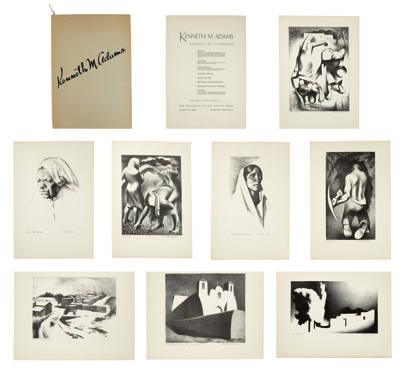 Kenneth Adams, Portfolio of Lithographs, New Mexico Artists Series No 1 (1 of 11)