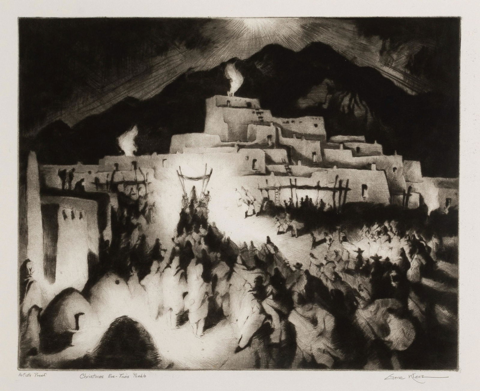 Gene Kloss, Christmas Eve - Taos Pueblo, 1946 (1 of 2)