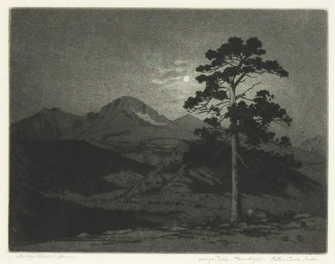 George Elbert Burr, Longs Peak - Moonlight, Estes Park - Colorado (1 of 2)