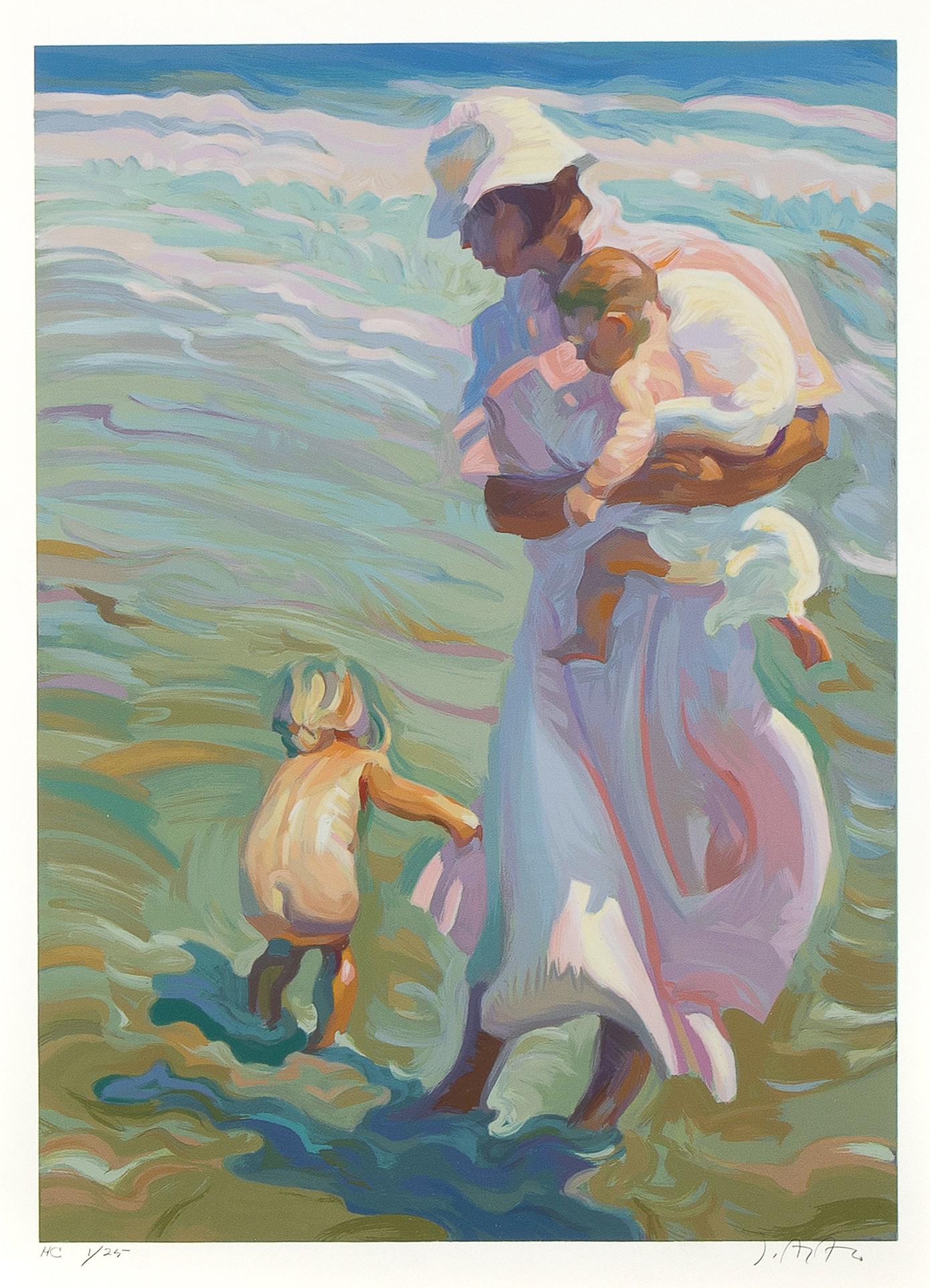 John Asaro, Children at the Beach: John Asaro(b. 1937)Children at the Beachserigraph, Hors d' Commerce edition 1 of 25signed lower right: J Asaroeditioned lower left: HC 1/2532 1/2 x 24 in. (82.55 x 60.96 cm.), Frame: 46 3/4 x 38 x 3 1