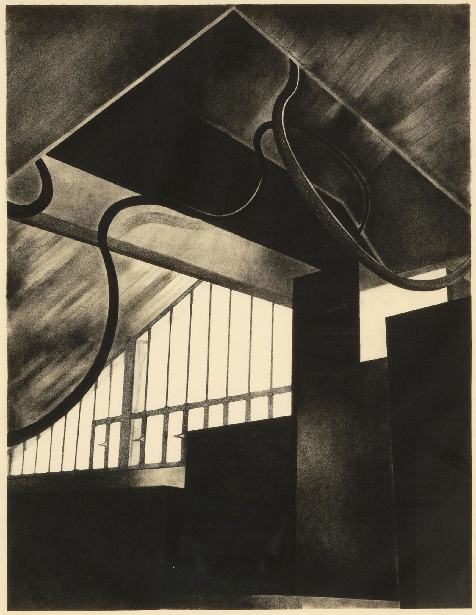 Michele Zalopany, Interior I, 1988: Michele Zalopany(b. 1955)Interior I, 1988mezzotint, edition 68 of 70editioned, signed and dated lower right: 68/70, Michelle Zalapony 198837 1/2 x 30 1/2 in. (95.25 x 77.47 cm.), Frame: 40 x 33 x 1 1/